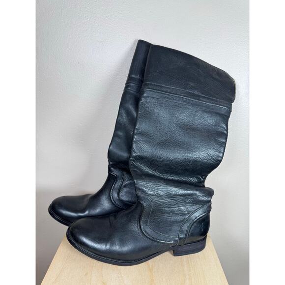 FRYE Shoes - Frye Women Melissa Trapunto Leather Black Tall Riding Boots 8 B Boho Festival